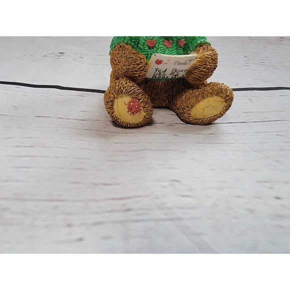 BC Bronson Porcelain Bears of Distinction Green Sweater/White Golf Hat With Pom - Picture 3 of 7